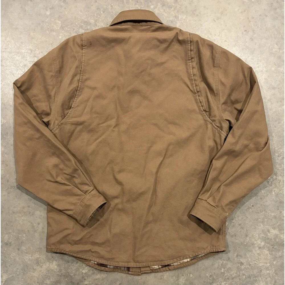 Carhartt Jacket Mens M Brown Flannel Lined Canvas Work Chore Coat 100590-903 - Picture 2 of 6